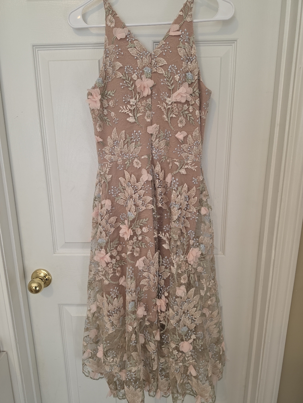 Embroidered Fit & Flare Dress By Dress The Population - Picture 3 of 12